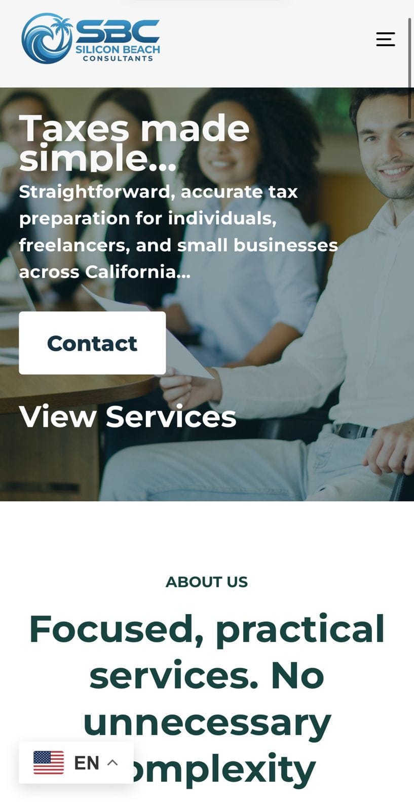 Desarrollo de Sitio Corporativo para Silicon Beach Consultants en USA