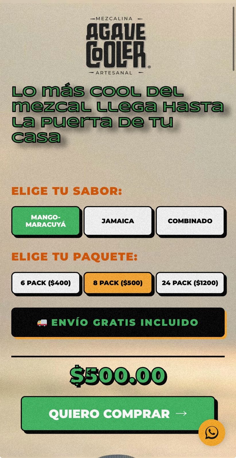 E-Commerce para Agave Cooler