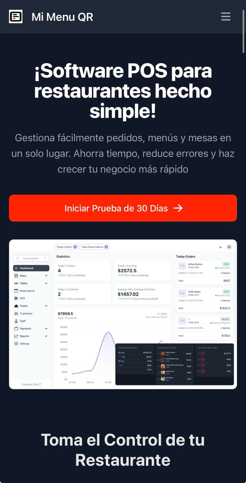 Desarrollo de Sistema Delivery Mi Menú QR